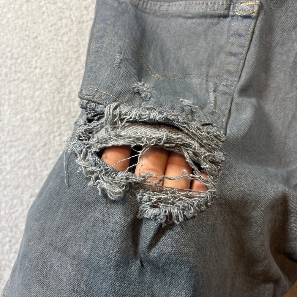 Levi's 501 Denim Stretch Sz 28 Men's Shorts Grunge Buttonfly Distressed Holes